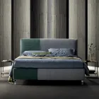 Krevat dopio 160x190 me dekorim asimetrik dyngjyrësh - Jasemini Viadurini