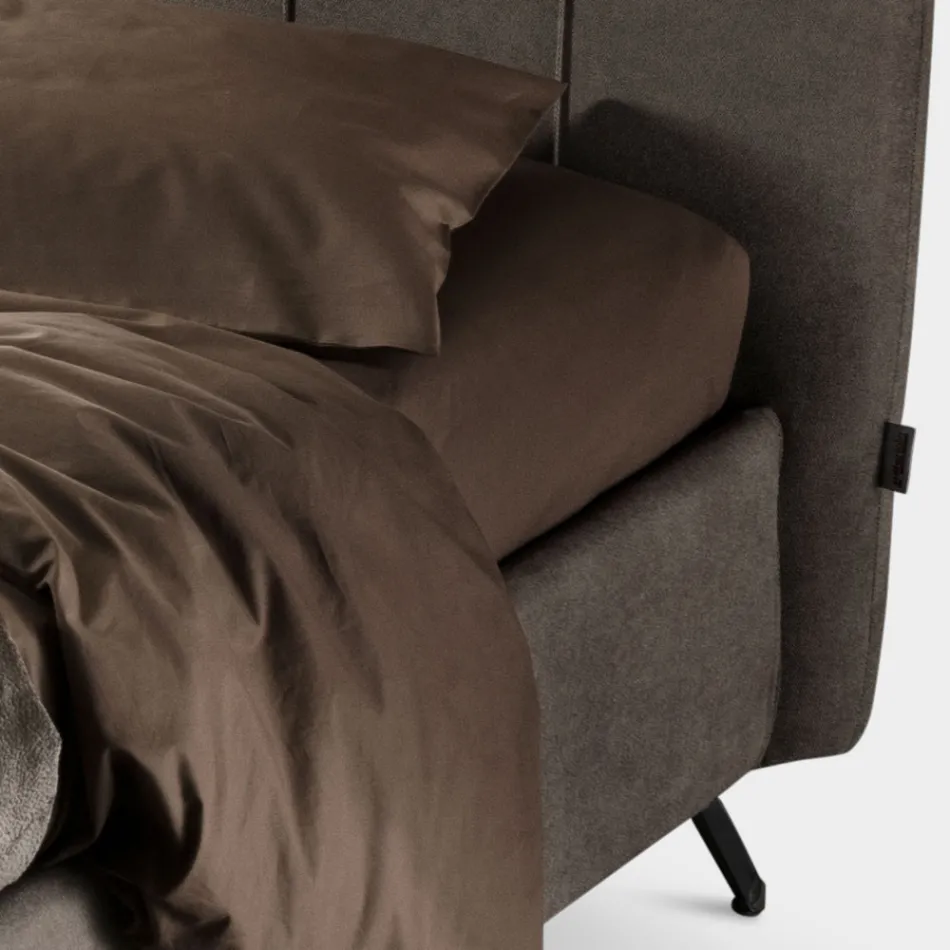 Krevat dopio 160x190 me mbushje me profile vertikale me kabllo - Nice Viadurini