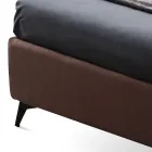 Krevat dopio 160x190 me vija të lakuara dhe brez dopio me tegela - Gioie Viadurini