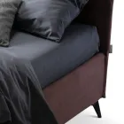 Krevat dopio 160x190 me vija të lakuara dhe brez dopio me tegela - Gioie Viadurini