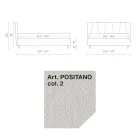 Krevat dopio 160x190 me profile të zhdrejtë me kabllo në kokë - Euforie Viadurini