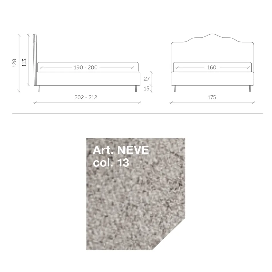 Krevat dopio 160x190 me krevate me rrathë rrethues Prodhuar në Itali - Pushim Viadurini