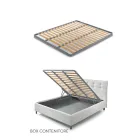 Krevat dopio 160x190 me krevatë me vijë të lakuar Prodhuar në Itali - Oriente Viadurini