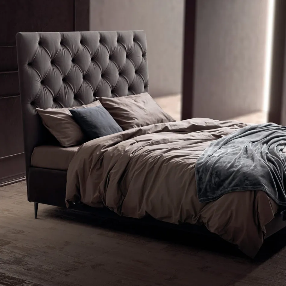 Krevat dopio 160x190 me krevatë të lartë dhe me tegela Prodhuar në Itali - Sallie Viadurini