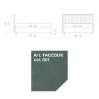 Krevat dopio 160x190 me tegela me brez të ngushtë me shumë vija - Meduse Viadurini