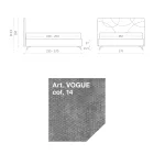 Krevat dopio 160x190 me tegela me kthesa kryq - luledielli Viadurini