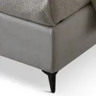 Krevat dopio 160x190 në Pëlhurë me Këmbë Metal Made in Italy - Dreams Viadurini