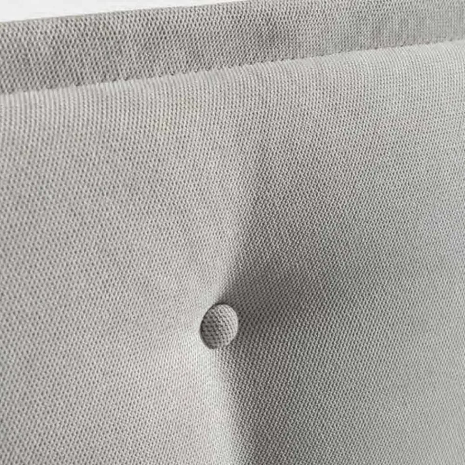 Krevat dopio 160x190 në pëlhurë me kokë krevati me butona Prodhuar në Itali - Dreams Viadurini