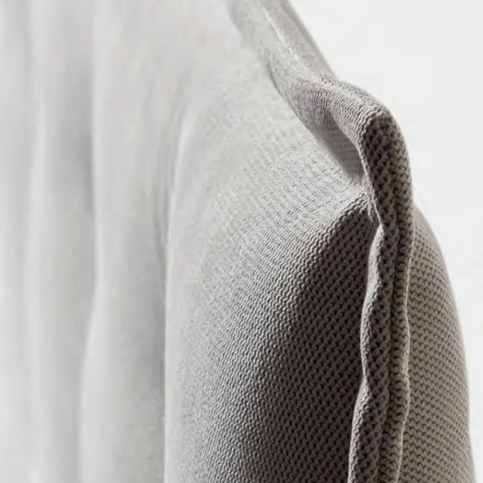 Krevat dopio 160x190 në pëlhurë me kokë krevati me butona Made in Italy - Dreams Viadurini