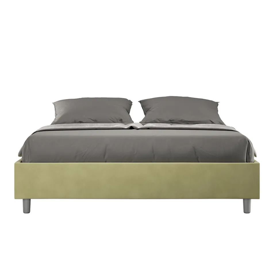 Krevat dopio 160x200 cm i mbuluar me mikrofibër, i prodhuar në Itali - Athlete Viadurini