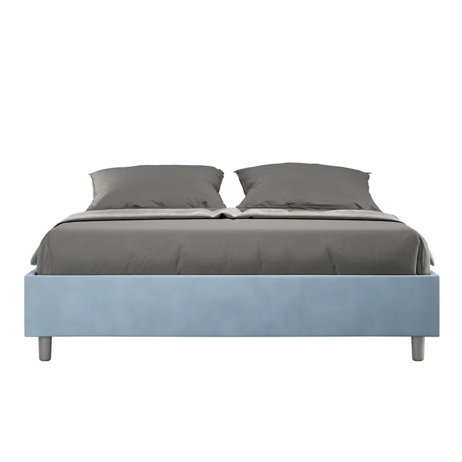 Krevat dopio 160x200 cm i mbuluar me mikrofibër, i prodhuar në Itali - Athlete Viadurini