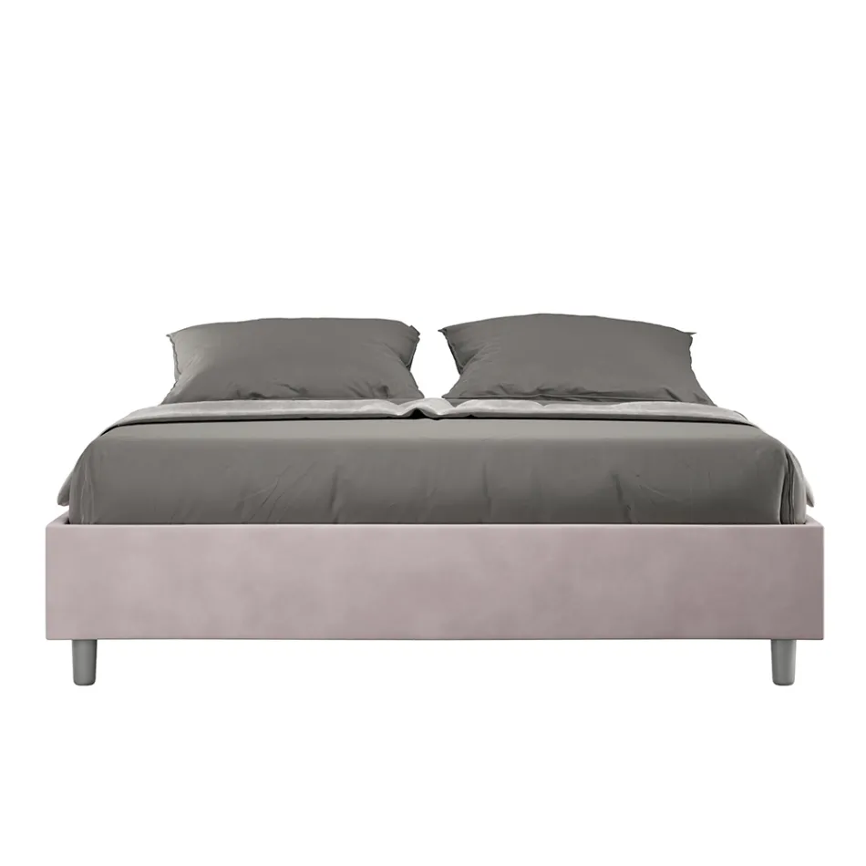 Krevat dopio 160x200 cm i mbuluar me mikrofibër, i prodhuar në Itali - Athlete Viadurini