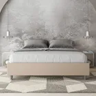 Krevat dopio 160x200 cm i veshur me lëkurë artificiale, i prodhuar në Itali - Athlete Viadurini