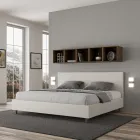 Krevat Dopio 200x200 cm me Kokë të Pllakës prej Lëkure Artificiale Prodhuar në Itali - Pallone Viadurini