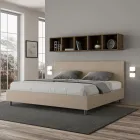 Krevat Dopio 200x200 cm me Kokë të Pllakës prej Lëkure Artificiale Prodhuar në Itali - Pallone Viadurini