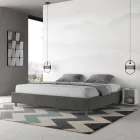 Krevat dopio 200x200 cm i mbuluar me mikrofibër i prodhuar në Itali - Athlete Viadurini