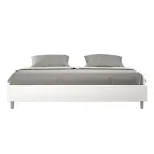 Krevat dopio 200x200 cm i veshur me lëkurë artificiale, i prodhuar në Itali - Athlete Viadurini