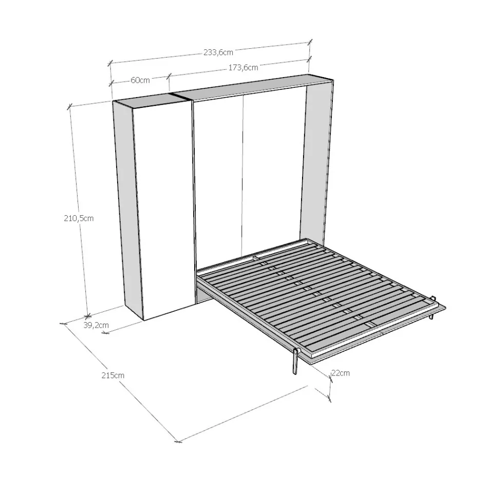 Krevat Dopio Vertikal i Palosshëm me Kolonë - Magicompare Viadurini