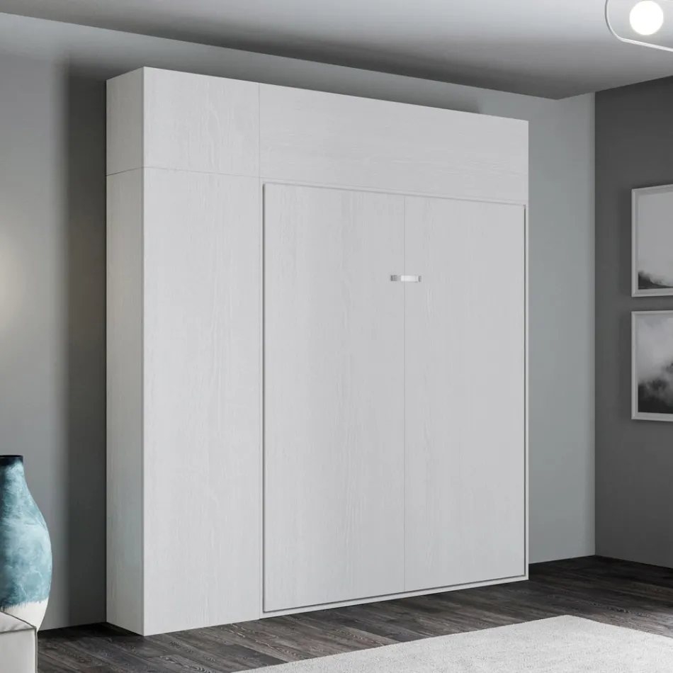 Krevat Dopio Vertikal i Palosshëm me Njësi Muri dhe Kolonë - Magicompare Viadurini