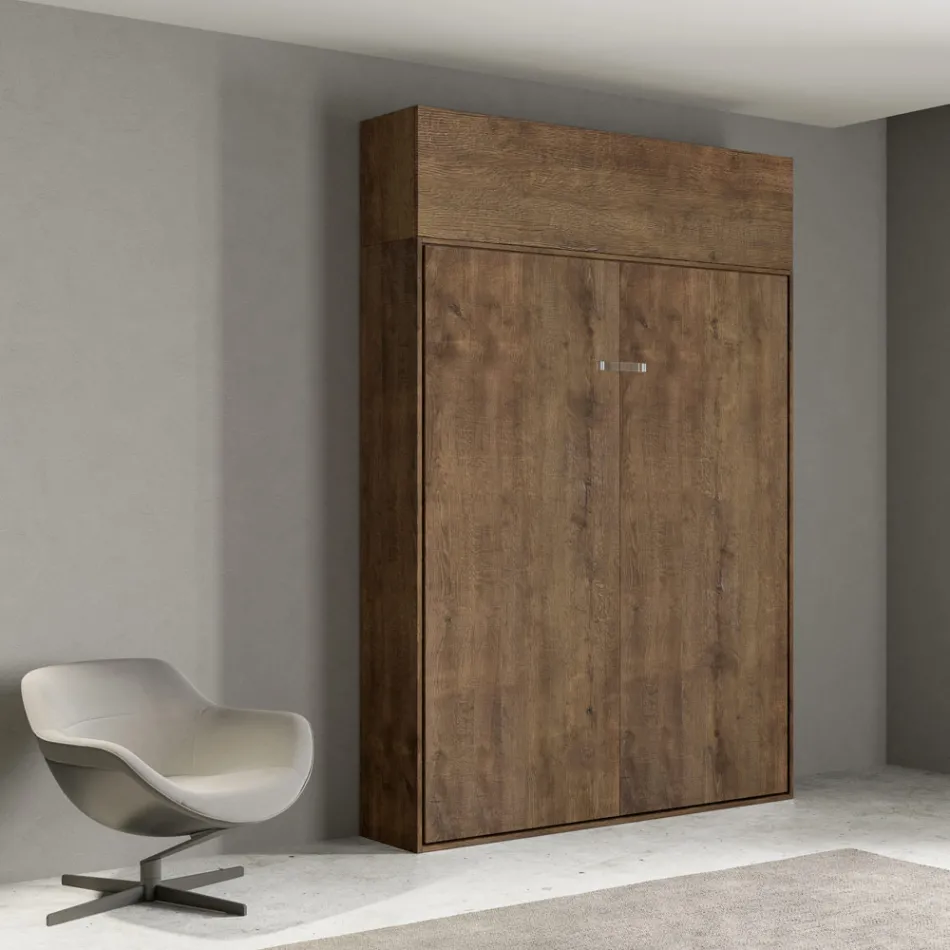 Krevat Dopjo Vertikal i Palosshëm me Njësi Muri - Magicompare Viadurini