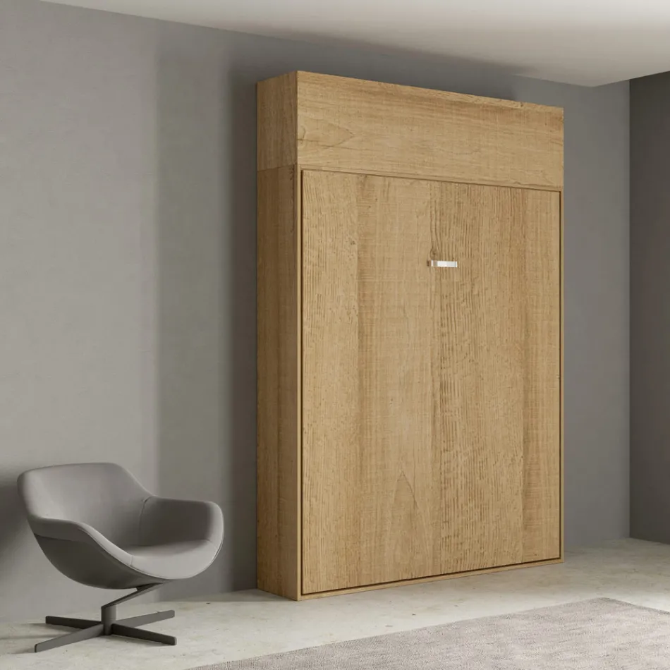 Krevat Dopjo Vertikal i Palosshëm me Njësi Muri - Magicompare Viadurini