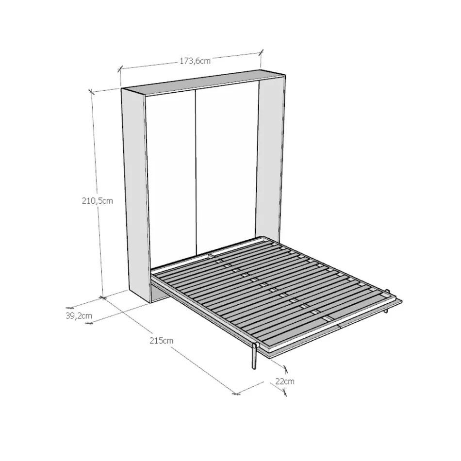 Krevat dopio vertikal i palosshëm me përfundime të ndryshme - Magicompare Viadurini