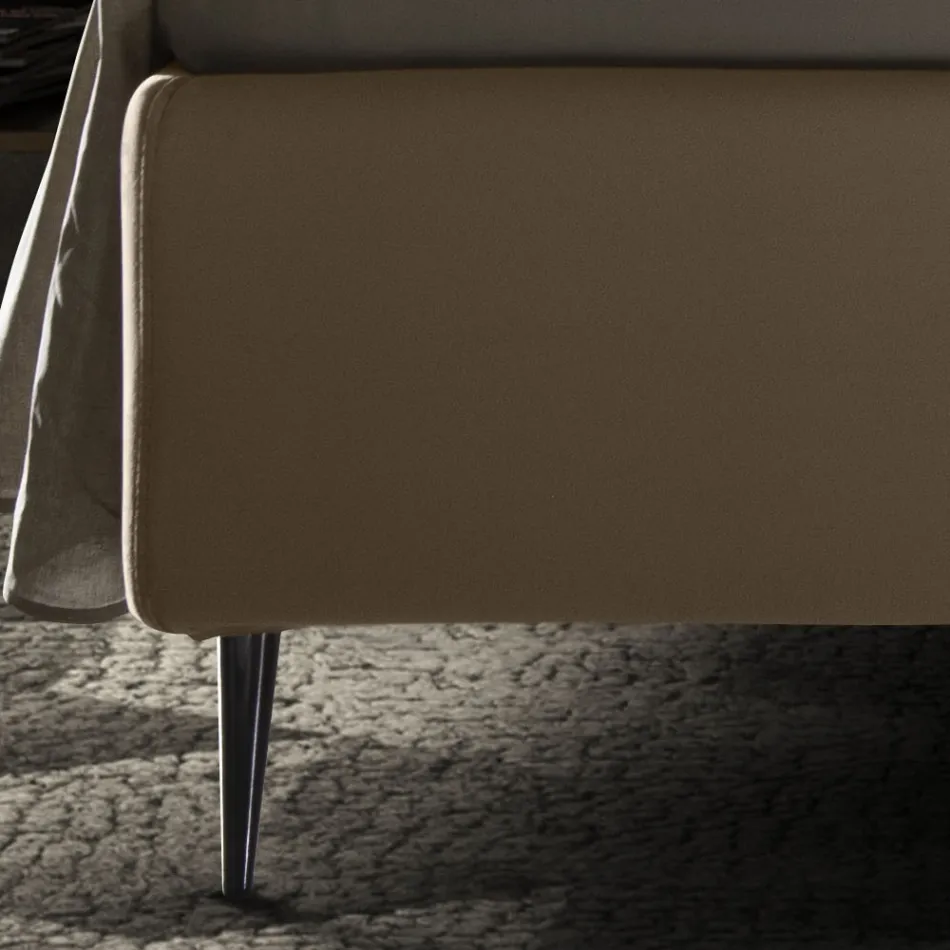 Krevat dopio me kuti ruajtëse dhe bazament 160x190 Prodhuar në Itali - Sallie Viadurini