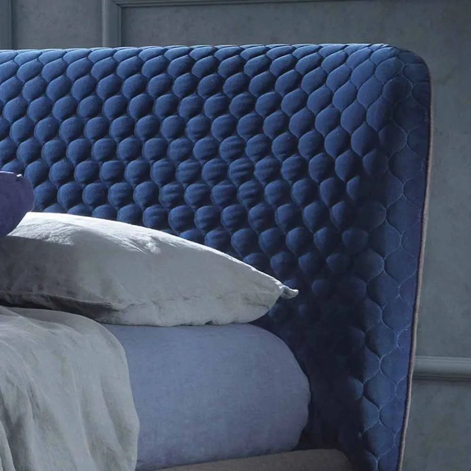 Shtrat dopio me kuti tapiceri në pëlhurën Corolle nga Bolzan Viadurini