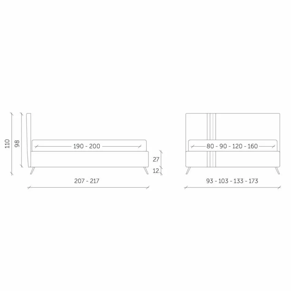 Shtrat dyshe me sirtar te mbushur ne eko-lekure Made in Italy - Paolo Viadurini