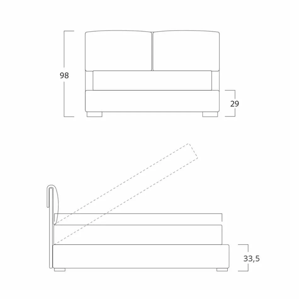 Shtrati dyshe me njësi depozitimi, dizajni bashkëkohor Iorca Bolzan Viadurini