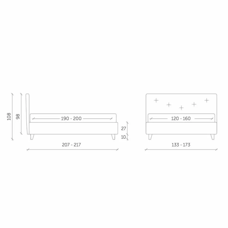 Shtrati dopio me lëkure enë të mbushur Faux bërë në Itali - maskë Viadurini