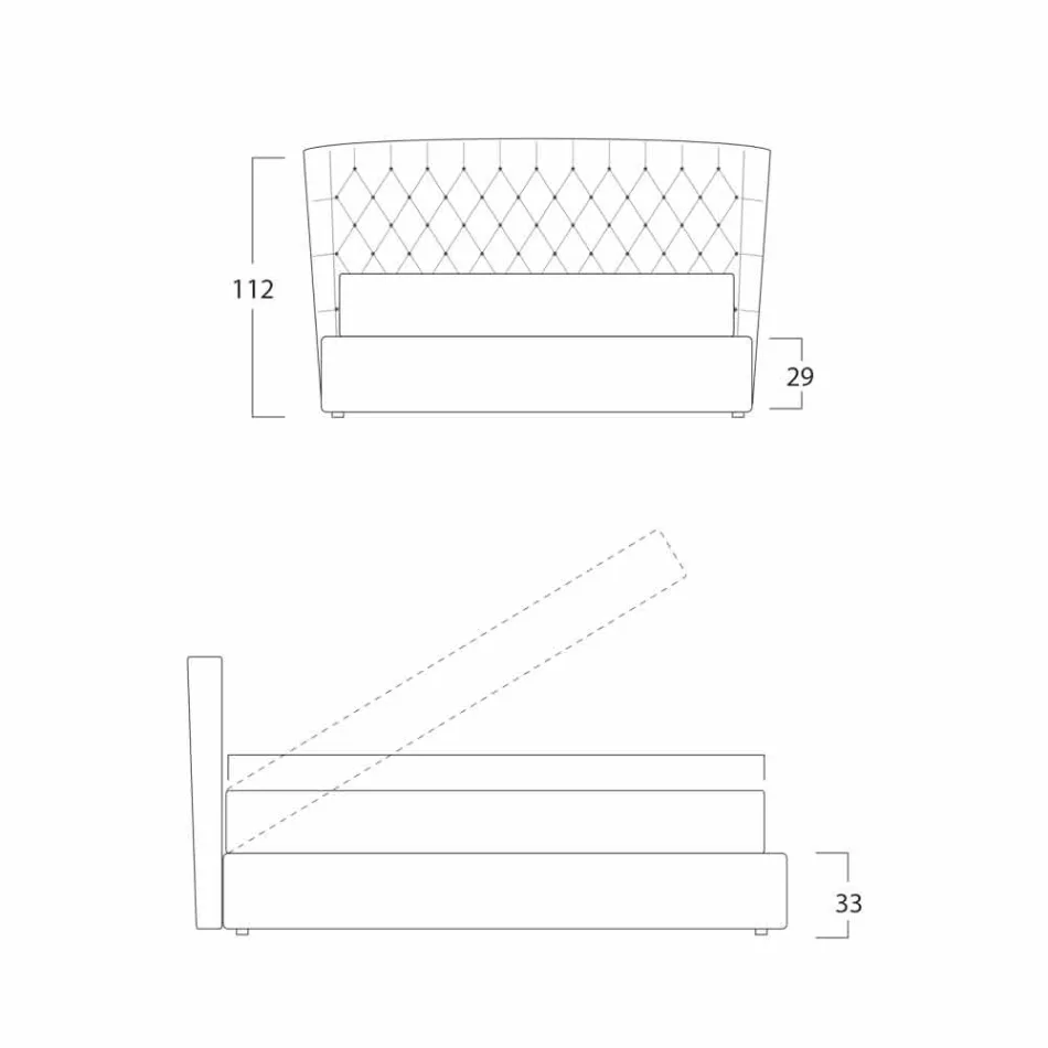 Shtrat dyshe me enë të mbuluar në pëlhurën Selene Bolzan Viadurini