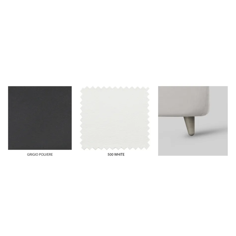 Krevat dopio me kornizë krevatesh të veshur me susta në përfundime të ndryshme Made in Italy - Design Viadurini