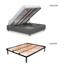 Krevat dopio me kornizë krevatesh të veshur me susta në përfundime të ndryshme Made in Italy - Design Viadurini