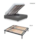 Krevat dopio me kornizë krevatesh të veshur me susta në përfundime të ndryshme Made in Italy - Design Viadurini