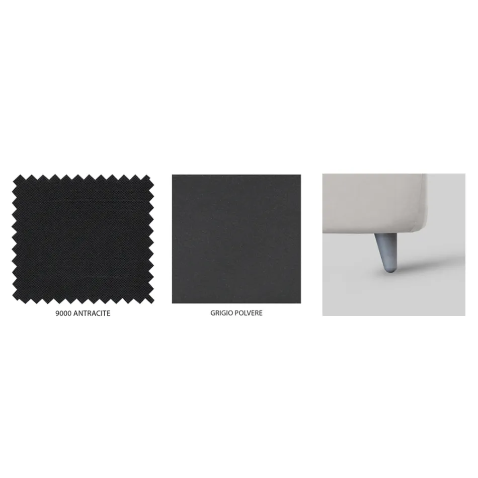 Krevat dopio me kornizë krevati të mbushur Prodhuar në Itali - Shadow Viadurini