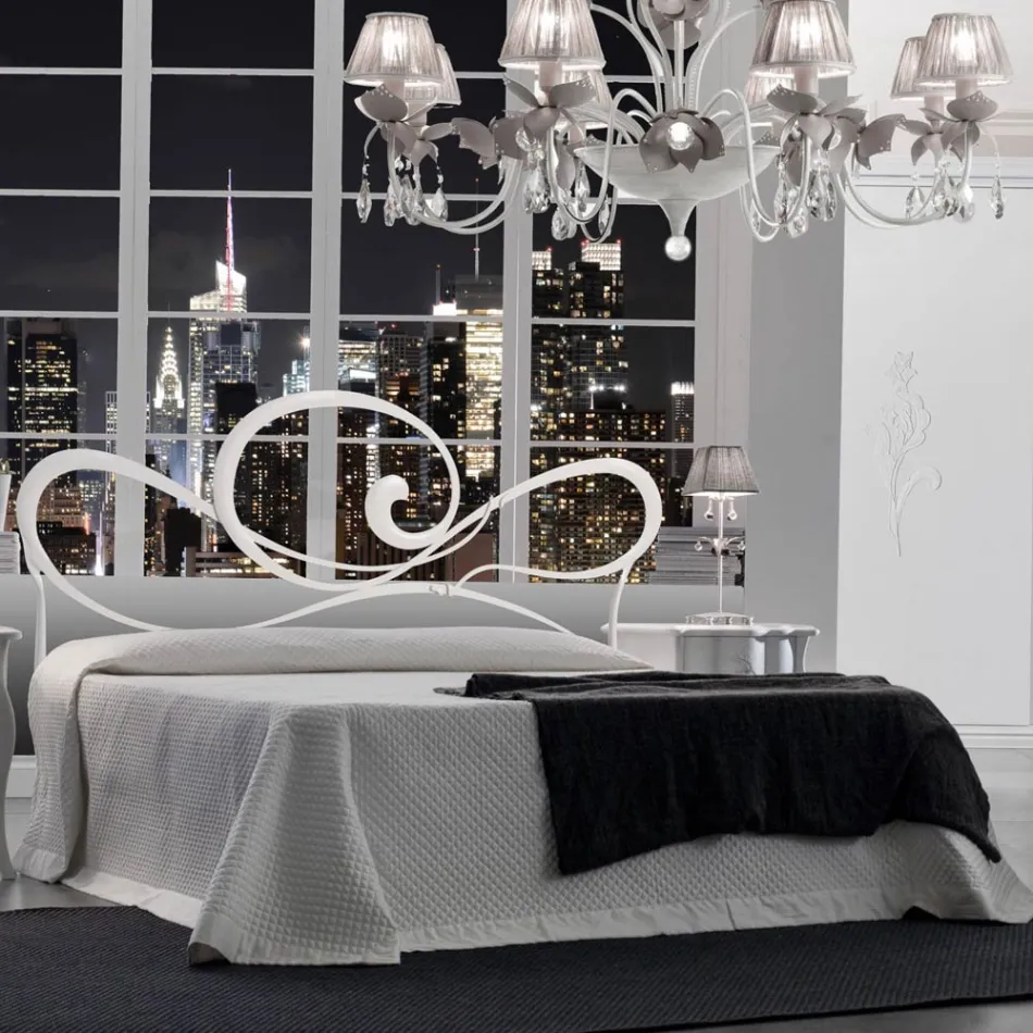 Krevat dopio me kornizë hekuri Prodhuar në Itali - Shadow Viadurini