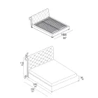 Krevat dopio me mbushje capitonné dhe këmbë druri - Briosco Viadurini