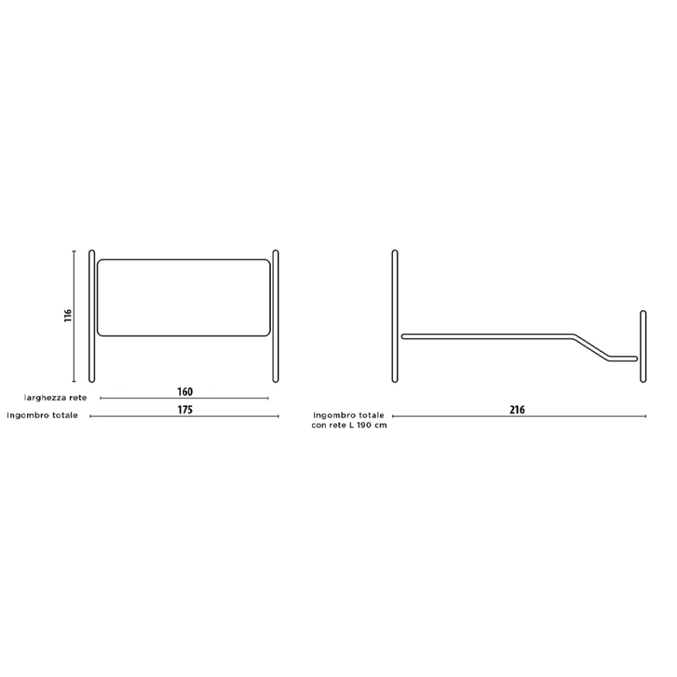 Krevat dopio me dërrasë këmbësh në përfundime të ndryshme Made in Italy - Finish Viadurini