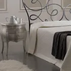 Krevat dopio me këmbe, dyshek, jastëk dhe 2 komodina - Lampo Viadurini