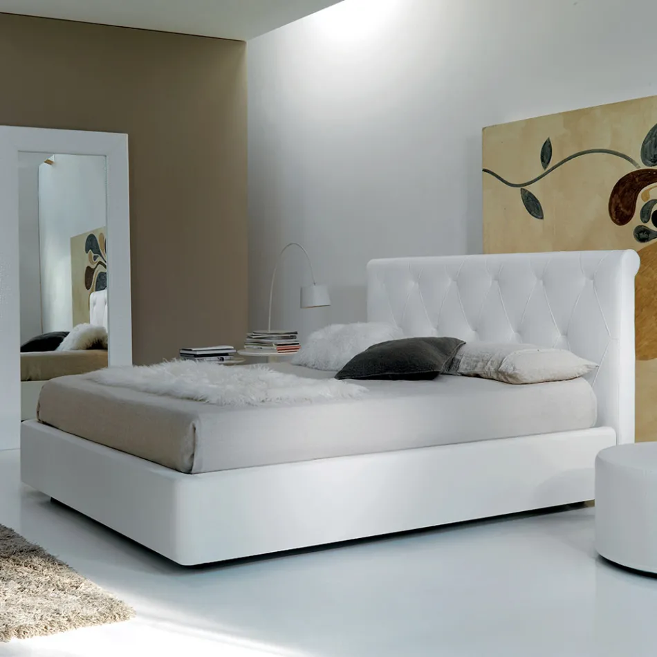 Krevat dopio me Strukturë Druri I Mbuluar me Poliuretani - I Përmbysur Viadurini