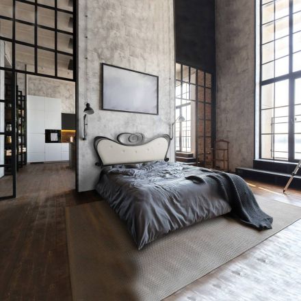 Krevat dopio me krevate dhe kornizë krevati në hekur Prodhuar në Itali - Finish Viadurini