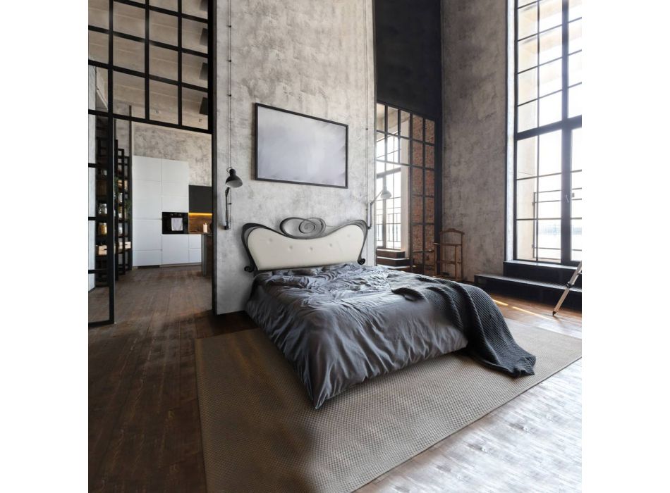 Krevat dopio me krevate dhe kornizë krevati në hekur Prodhuar në Itali - Finish Viadurini