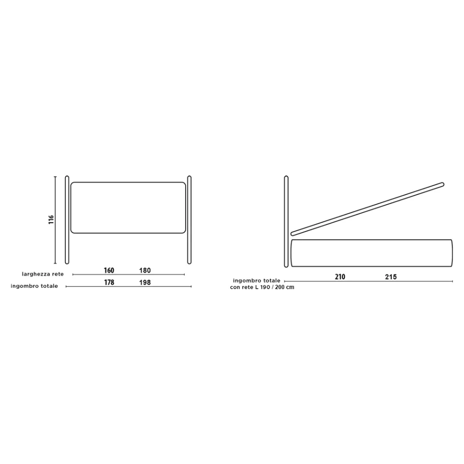 Krevat dopio me ballë krevati dhe këmbë të mbushura Prodhuar në Itali - Aaron Viadurini