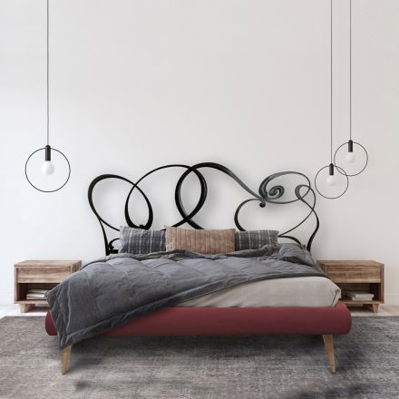 Krevat dopio me krevate hekuri dhe kornizë krevati të mbushur Prodhuar në Itali - Kenzo Viadurini