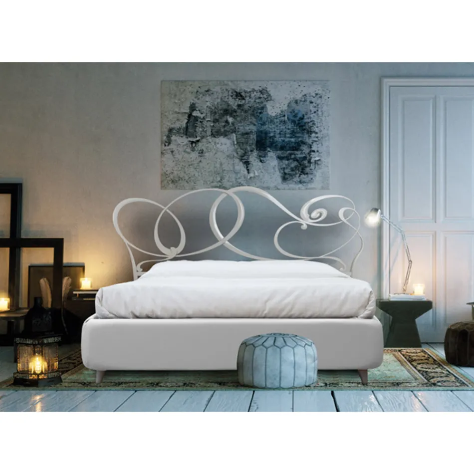 Krevat dopio me krevate hekuri dhe kornizë krevati të mbushur Prodhuar në Itali - Kenzo Viadurini