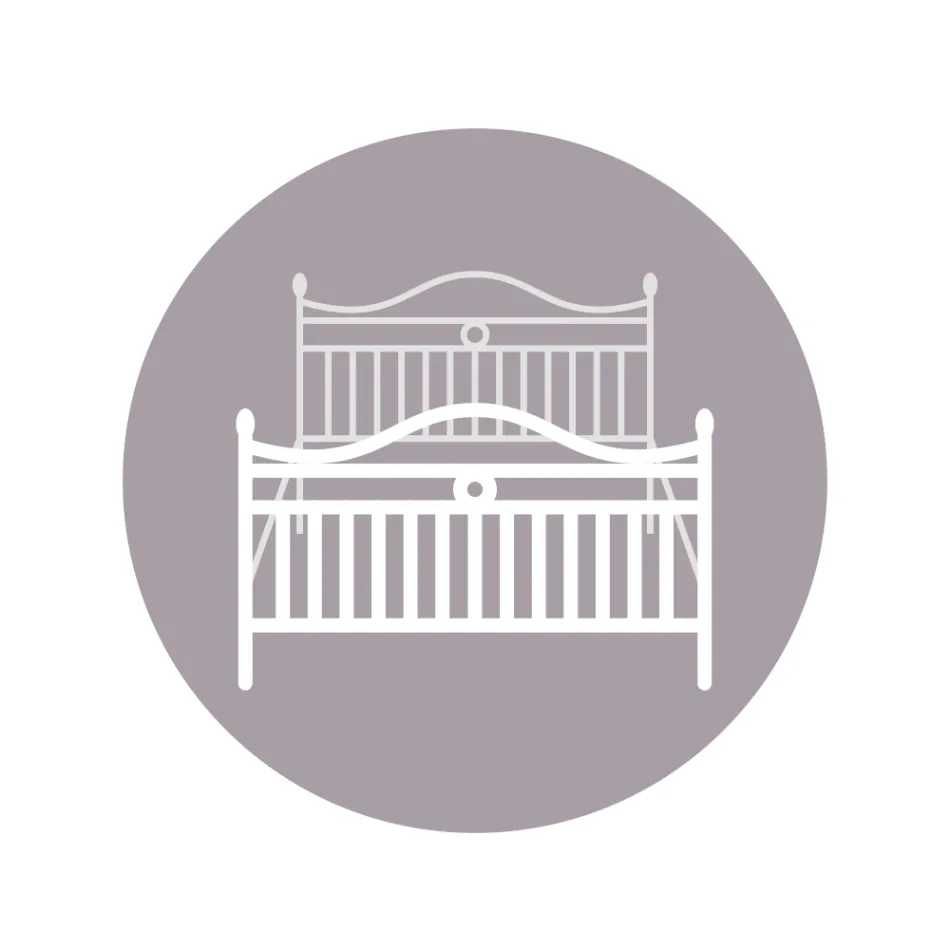 Krevat dopio me kokë hekuri me tuba Prodhuar në Itali - Kopje Viadurini