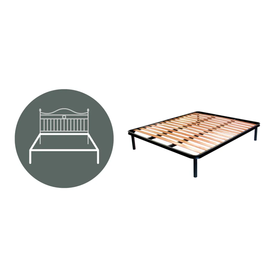 Krevat dopio me kokë hekuri me tuba Prodhuar në Itali - Kenzo Viadurini