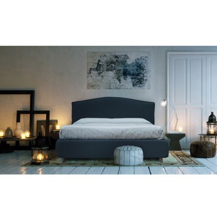 Krevat dopio me krevate të veshur me susta në pëlhurë Made in Italy - Fulmine Viadurini