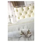 Krevat dopio i stilit klasik prej hekuri dhe lëkure Prodhuar në Itali - King Viadurini